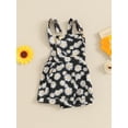 thumbnail image 3 of Bagilaanoe Toddler Baby Girl Jumpsuit Shorts Sleeveless Daisy Print Romper Overalls 6M 12M 18M 24M 3T 4T 5T 6T Kids Short Pants Summer Clothes, 3 of 7