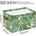 thumbnail image 4 of Tropical Palm Leaves Green Jungle [ת»»] Square Storage Basket Storage Bins Canvas Storage Organizer Closet Shelf Organizer for Home Office, 1 Pc, 4 of 7