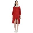 thumbnail image 2 of Inkmeso Solid Summer Casual Tunic Dress For Women's Short Mini Dresses With Button Placket, 2 of 7