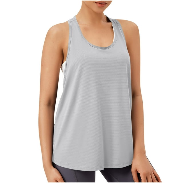 Timegard Running Tank Top for Women Racerback Sleeveless Breathable Workout Gym Tee Shirts Athletic Loose
