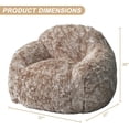thumbnail image 2 of Coffee - colored faux fur bean bag chair: plush fluffy armrest sofa chair para reading y relaxing in the sala de estar, 2 of 7