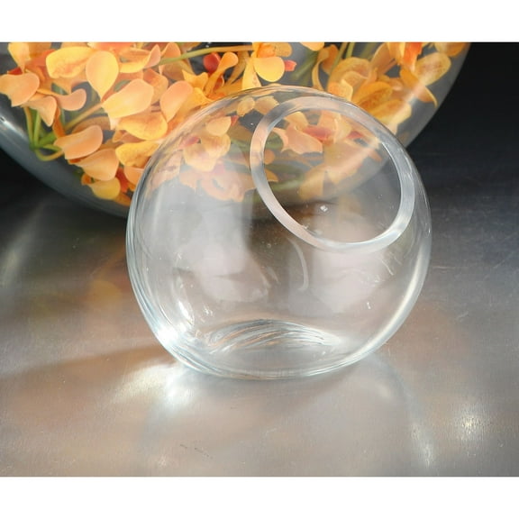 CC Home Furnishings 7" Clear Solid Translucent Round Glass Vase