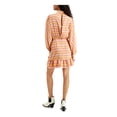 thumbnail image 2 of LE RUMI Robe Courte à Manches Courtes à Rayures avec Col Montant et Deux Trous de Serrure à Fermeture Éclair pour le Travail Peplum m, 2 of 4