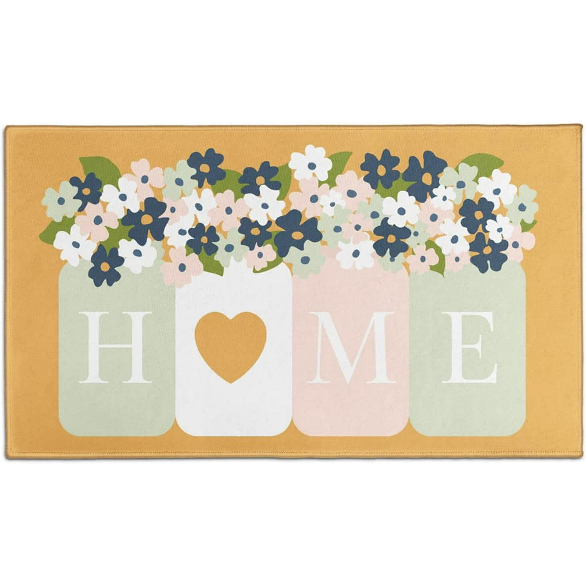 Spring Welcome Mat Spring Door Mat Spring Flower Doormat Welcome Spring Flower Floral Door Mat Colorful Welcome Mat 30 x17