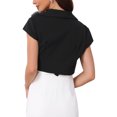 thumbnail image 3 of INSPIRE CHIC Women's Formal Crop Cardigan 3D Flower Collared Short Sleeve Wedding Guest Jacket Bolero XL Black, 3 of 6