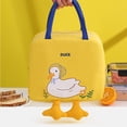 thumbnail image 4 of Sulaicai Cute Insulated Lunch Tote Bag, Cartoon Duck Printed Reusable Thermal Food Handbag, Portable Cooler Pouch for Work, Picnic, Outdoor Travel, 4 of 9