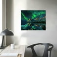 thumbnail image 4 of COMIO Northern Lights Wall Art Green Aurora Borealis Canvas Prints Poster Nature Snow Mountain Scenery Picture Decor Alaska Landscape Painting Artwork for Living Room Bedroom Home Decoration, 4 of 6
