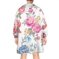 thumbnail image 2 of Wearable Oversized Blanket,Pioneer Flower Floral Print Pattern Wearable Blanket Hoodie for Adults,Cozy Hooded Blankets with Super Pockets,Super Warm Fuzzy Pullover for Women & Men, 2 of 6
