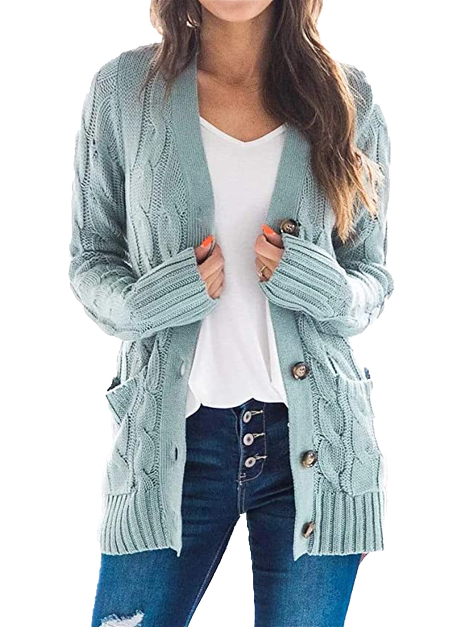 Fashion Knitted Coats Knitwear Lawrence Grey Knitted Coat blue casual look 