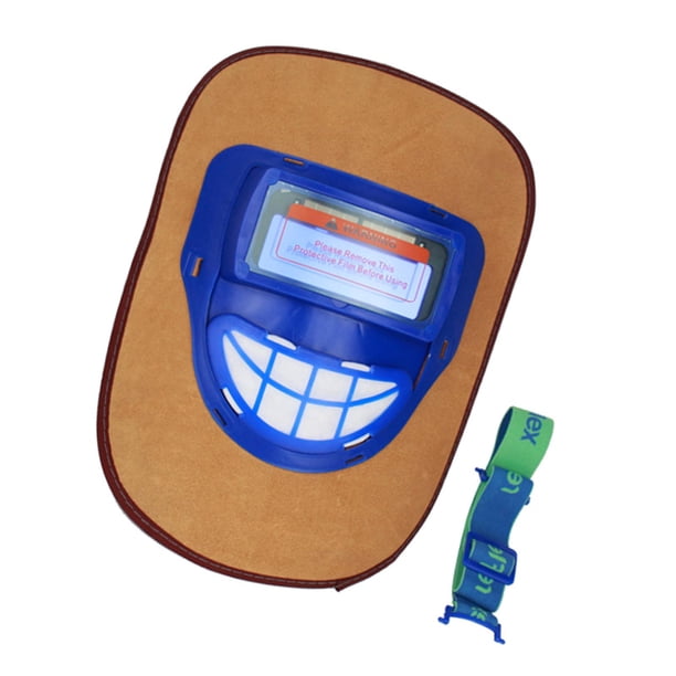 Soldadura ajustable, máscara de soldadura eléctrica de cuero, tapas de trabajo de soldador de atenuación automática marrón Zulema Escudo de soldadura