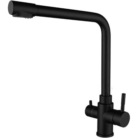 Black Brass Luxury Pure Water Kitchen Faucet Pure Water Taps Dual Handle Hot Cold Drinking Water 3-Way Filter Kitchen Mixer 6055