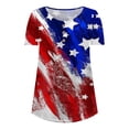 thumbnail image 3 of Lenago Hauts d'Été Grande Taille pour Femmes Débardeur Imprimé Mode Col Rond Manches Courtes Ample Tenues du 4 Juillet pour Femmes, 3 of 3