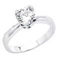 thumbnail image 1 of Bague de Fiançailles Solitaire en Or Jaune 14k avec Diamonette Taille Ronde 1ct TGW, 1 of 1