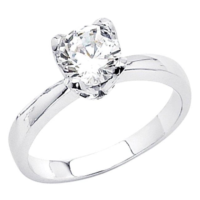 Bague de Fiançailles Solitaire en Or Jaune 14k avec Diamonette Taille Ronde 1ct TGW