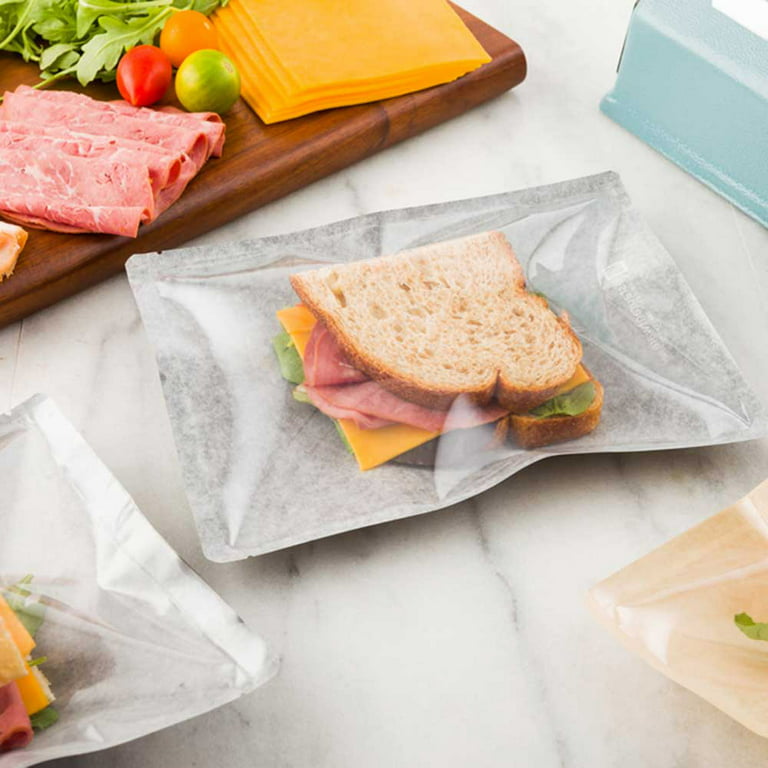 Bag Tek Kraft Plastic Medium Sandwich and Snack Bag - Heat Sealable - 8  3/4 x 6 1/2 - 100 count box
