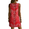 thumbnail image 7 of Stamzod Women's V Neck Summer Dress 2026 Casual Sleevless Floral Hawaiian Dresses Short Beach Sundresses with Pockets Red C XXXL, 7 of 7