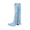thumbnail image 3 of Xiaoxatg Women's Mid-Calf Boots Plus Size Winter Heel Fringe Boots Stylish High Heel Tall Footwear for Various Occasions 5 Blue, 3 of 6