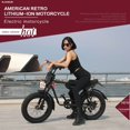 thumbnail image 4 of AKEZ 48V 750W Retro Electric Bike – 20" Fat Tire E-Bike with 13Ah Battery, Vintage Style, US Stock, Fast Shipping, 4 of 9