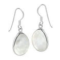thumbnail image 2 of AeraVida Wide Teardrops White Mother of Pearl Shell Sterling Silver Fishhook Dangle Earrings, 2 of 5