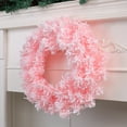 thumbnail image 6 of EWASWON Christmas Cherry Blossom Pink Artificial Christmas Wreath, 16 Inch with Ornament Balls - Indoor Outdoor Front Door Holiday Decoration, 6 of 8