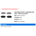thumbnail image 2 of Front Brake Pad Set - Compatible with 2004 - 2006 ES330 2005, 2 of 2