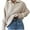 Beige, variant on Lovskoo 2024 Sweaters for Women Long Sleeve Loose Solid Color Trendy Turtleneck Pullover Sweater Light Blue
