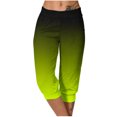 thumbnail image 2 of Stamzod Ladies Capri Pants Fashion Gradient Printing Summer Stretch Waist Crop Pants Casual Breathable Plus Size Capris for Women with Pocket on Clearance Green M, 2 of 7