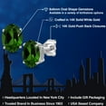 thumbnail image 2 of Gem Stone King 14K White Gold Green Chrome Diopside Double Notch Stud Earrings | 2.40 Cttw | Gemstone Birthstone | Oval 8X6MM | Gold Earrings for Women Men, 2 of 6