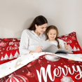 thumbnail image 5 of Manfei Merry Christmas 7pcs Bedding Comforter Set,Chic Xmas Lantern Queen Bedding Sets,White Red Queen Sheet Sets For Girls,Breathable Home Decor Reversible, 5 of 9