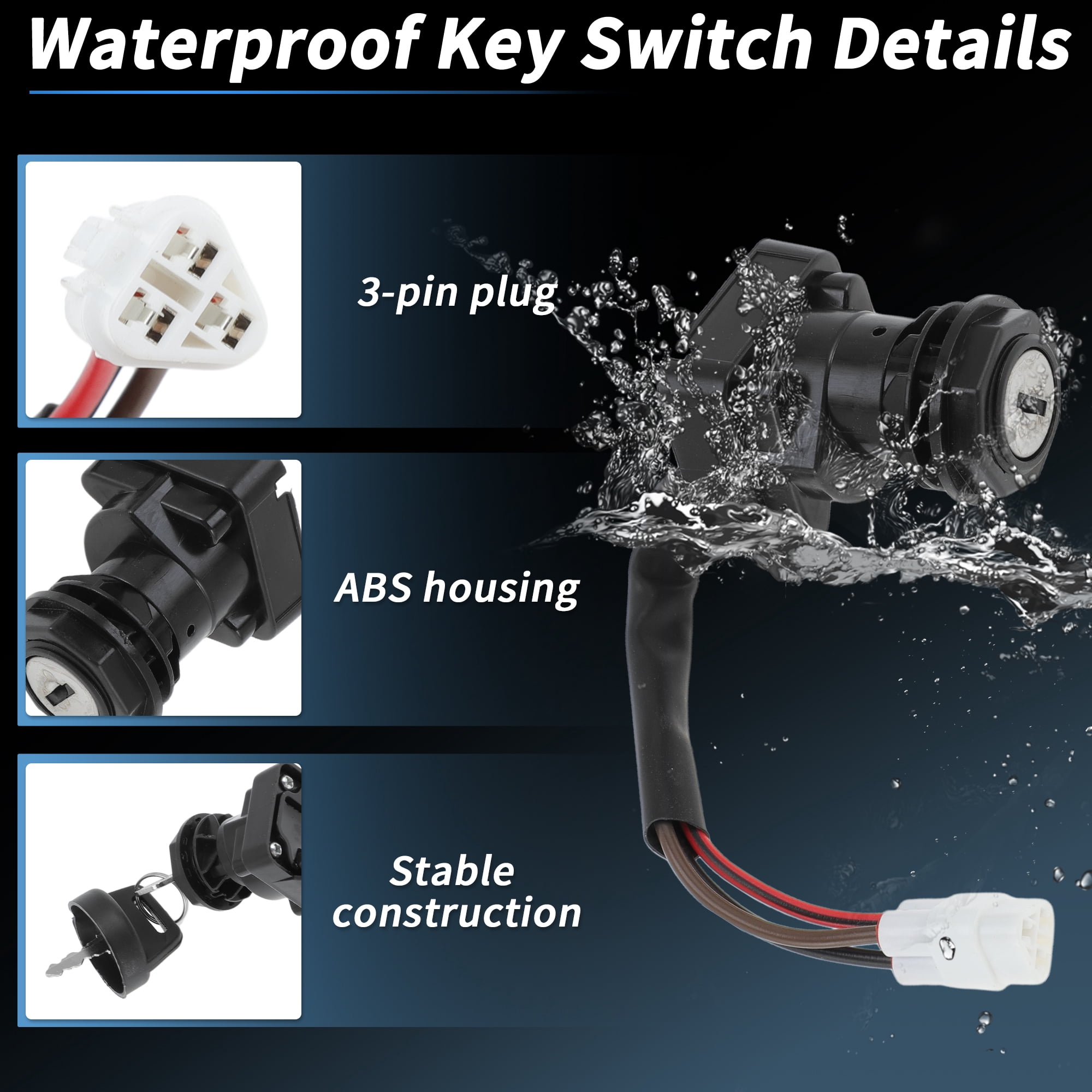 Unique Bargains Ignition Key Switch for Suzuki LTR450 2006-2009 ATV