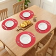 thumbnail image 3 of Farmhouse Placemats Set of 6 Woven Placemats for Dining Table Decor  Washable Kitchen Table Mat Wipe Clean Red 15inch, 3 of 6