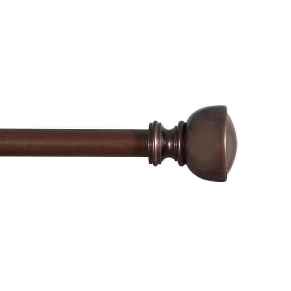 Kenney Elise 28-48" Petite Café Adjustable Curtain Rod, 1/2" Dia., Chocolate Brown