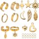 thumbnail image 1 of 8 juegos de 36 anillos de acero inoxidable con dijes dorados, anillos colgantes de metal con forma de estrella, luna y corazón 2024, dijes colgantes ajustables, anillo abierto de moda con estilo., 1 of 6