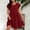 Wine, variant on asdoklhq Summer Dresses for Women Short Sleeve Fashion Women's Summer Solid Camis Short Sleeve Round-Neck Dress Red 2X