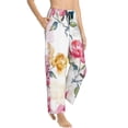 thumbnail image 2 of Xecao Colorful Flowers Women's Straight Lounge Pajama Pants: The Epitome of Relaxed Sleepwear, 2 of 9