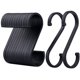 thumbnail image 1 of RV Gancho en forma de S, juego de 12 ganchos en forma de S para colgar de aluminio, gancho de carnicero con acabado mate para cocina, dormitorio, baño, oficina y jardín (negro mate) Sailing Electrónica, 1 of 3