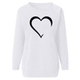 thumbnail image 4 of Besolor Chandail en Molleton Décontracté pour Femmes Imprimé Cœur Col Rond Manches Longues Blouse Ample Confortable Automne, 4 of 5