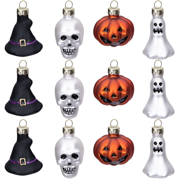Adornos de cristal de Halloween Watayo, 12 unidades, para decoración