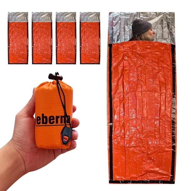Saco de dormir Emergency Bivy Sack Leberna Mylar Survival, paquete de 4