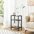 thumbnail image 5 of Side Table with Charging Station, Set of 2 End Tables with USB Ports and Outlets, 3-Tier Storage Shelves Nightstand, Sofa Table for Bedroom, Living Room, Black, 5 of 9