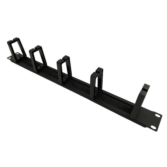 1U 19 Inch Rack Cabinets Cable Management Network Organizer Network Brush Panel Five Ring Detachable Wire Manager Frame,1 x 1U Cable Management,Black