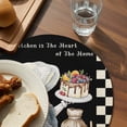 thumbnail image 3 of Chef Gnomes Round 15 Inch Placemats Set of 2, Black White Plaid Dessert Maker Cake HeatResistant Non Slip Place Mats for Dining Table, Wipeable Braided Kitchen Table Mats for Housewarming, 3 of 9