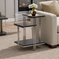 thumbnail image 3 of Modern End Table, Side Table, or Small Night Stand for Home Decor - Metal Three Tier Accent Bedside Table with Wood Top for Small Spaces - Perfect for Home, Bedroom, or Living Room Decor - 24" Brown, 3 of 12