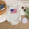 thumbnail image 2 of enyan 4th of July Infant Baby Girls Romper Independence Day Outfit Newborn 3 6 12 18 Months Girl Jumpsuit Overall Beige,12-18 Months, 2 of 4