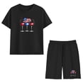 thumbnail image 6 of Zynoxe Girls and Boys Two Piece Sets Independence Day Printed Short Sleeve Tops and Elastic Waist Shorts Sets Lounge Cotton Linen Summer Outfits Black2 7 Years, 6 of 9