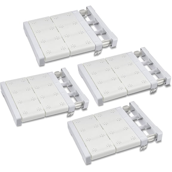 4 Pcs Closet Tension Shelf Rod Expandable Shelf Locker Organizer Adjustable Metal Storage Rack Scalable Layered Divider Separator for Cabinet Wardrobe Kitchen Bathroom (14.96''-23.62'')