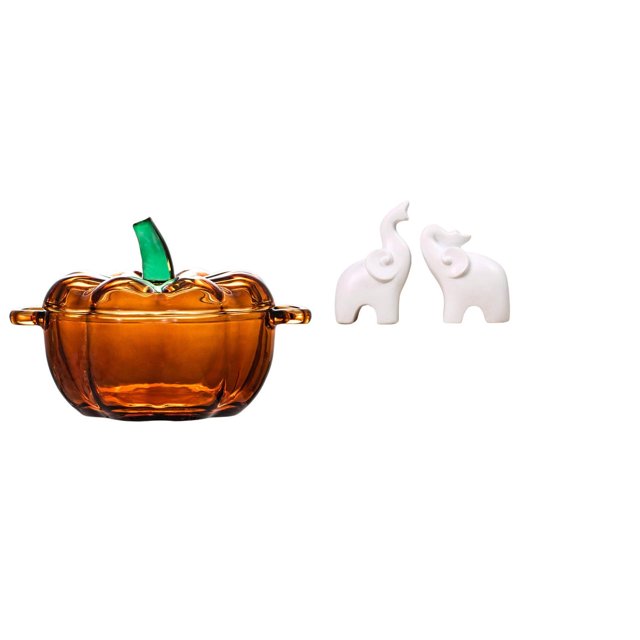 Plato de dulces,Plato de dulces de vidrio con tapa Tarro de dulces decorativo,Escultura de elefante,Esculturas de elefantes de resina para decoración del hogar,Estatuas de animales para