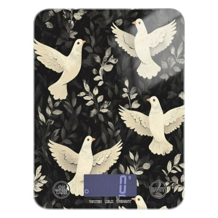 

Kitchen Electronic Scale Food Scale 7.68x5.71 inch Multifunctional Digital Kitchen Scale Tempered Glass Decorative Baking Cooking Meal Preparation White Dove