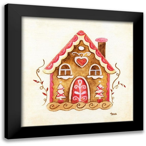 Tava Studios 12x12 Black Modern Framed Museum Art Print Titled - Gingerbread House III