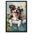 thumbnail image 2 of Funny Bathroom Wall Art CuteMiniature American Shepherd Dog Canvas Print Dog Bathtub Picture Humor Animal Artwork Painting for Restroom Bathroom, Framed Dog Wall Art, Christmas Gifts, 2 of 5